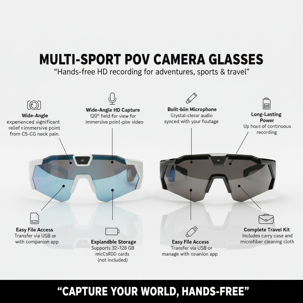Multi-Sport POV Camera Glasses