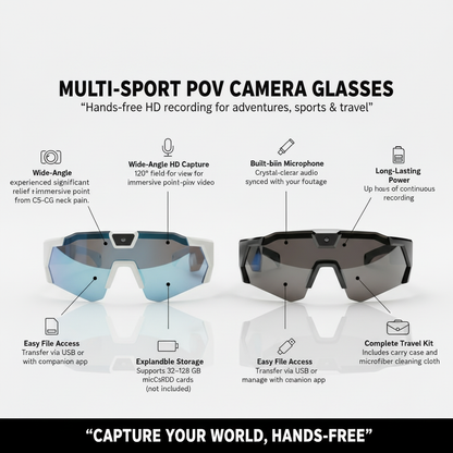 Multi-Sport POV Camera Glasses